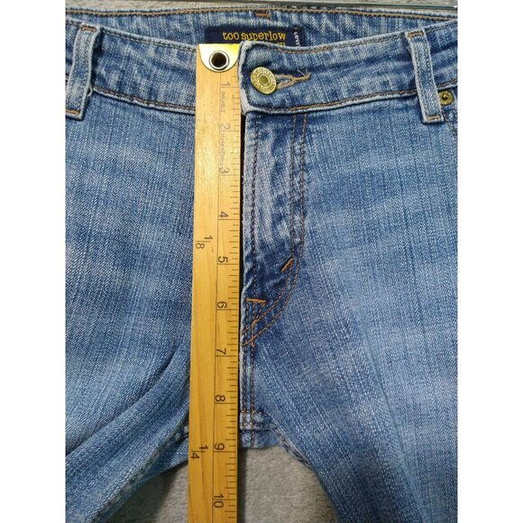 Levis 524 Jeans Womens 15 Blue Denim Too Superlow Bootcut Cowgirl Western Boho - Picture 4 of 9